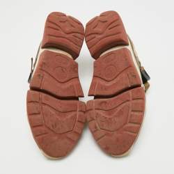 Pre Owned Chloe Tricolor Suede and Mesh Sonnie Sneakers Size 39