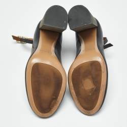 Pre Owned Chloe Black Leather Harper Block Heel Pumps Size 40