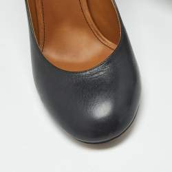 Pre Owned Chloe Black Leather Harper Block Heel Pumps Size 40
