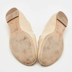 Pre Owned Chloe Beige Patent Leather Lauren Scalloped Ballet Flats Size 39