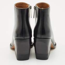 Pre Owned Chloe Black Leather Rylee Ankle Boots Size 34.5