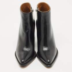 Pre Owned Chloe Black Leather Rylee Ankle Boots Size 34.5