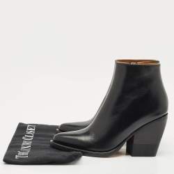 Pre Owned Chloe Black Leather Rylee Ankle Boots Size 34.5