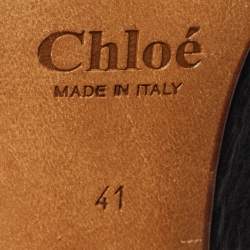 Pre Owned Chloe Black Leather Buckle Detail Scrunch Pumps Size 41