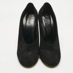 Pre Owned Chloe Black Suede Round Toe Pumps Size 41