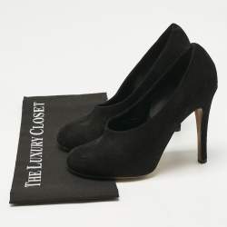 Pre Owned Chloe Black Suede Round Toe Pumps Size 41