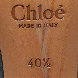 Pre Owned Chloe Navy Blue Suede Fringe Detail Ankle Strap Sandals Size 40.5