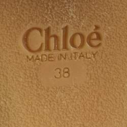 Pre Owned Chloe Black Leather Maxime Platform Wedge Sandals Size 38