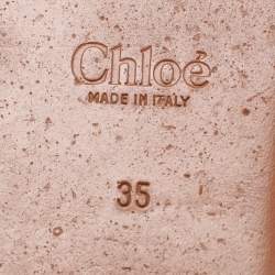 Pre Owned Chloe Brown Leather Slide Sandals Size 35