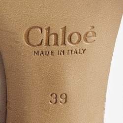 Pre Owned Chloe Brown Leather Delight Ankle Strap Sandals Size 39