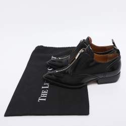 Pre Owned Chloé Black Patent Leather Rylee Zip Up Derby Size 35.5