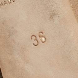 Pre Owned Chloe Beige Scalloped Leather Eyelet Detail Ballet Flats Size 36