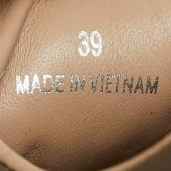 Pre Owned Chloé Dark Grey Leather Lauren Lace Up Low Top Sneakers Size 39