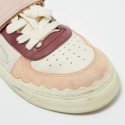 Pre Owned Chloe Multicolor Leather and Suede Lauren Lace Up Sneakers Size 40