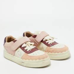 Pre Owned Chloe Multicolor Leather and Suede Lauren Lace Up Sneakers Size 40