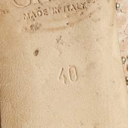 Pre Owned Chloe Beige Snakeskin Leather Studs Embellished Ballet Flats Size 40