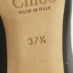 Pre Owned حذاء كعب عالي كلوي مقدمة مستديرة جلد أسود مقاس 37.5