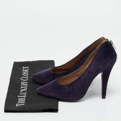Pre Owned Chloe Purple Velvet Pointed Toe Pumps Size 37