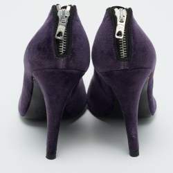 Pre Owned Chloe Purple Velvet Pointed Toe Pumps Size 37