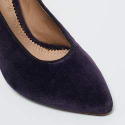 Pre Owned Chloe Purple Velvet Pointed Toe Pumps Size 37