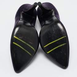 Pre Owned Chloe Purple Velvet Pointed Toe Pumps Size 37
