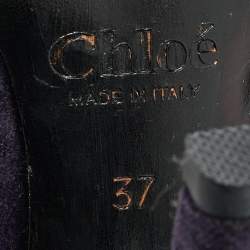 Pre Owned Chloe Purple Velvet Pointed Toe Pumps Size 37