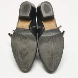 Pre Owned Chloe Black Leather Susanna Ankle Length Boots Size 37