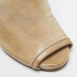Pre Owned Chloe Tan Leather Peep Toe Ankle Strap Sandals Size 37