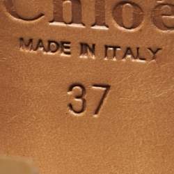 Pre Owned Chloe Tan Leather Peep Toe Ankle Strap Sandals Size 37