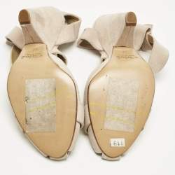 مملوكة مسبقًا Chloe Beige Suede Strappy Slingback Pumps Size 37