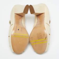 Pre Owned Chloe Beige Leather Mary Jane Pumps Size 38