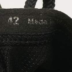 Pre Owned Chloe Black Knit Fabric and Suede Nama Low Top Sneakers Size 42