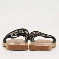 Pre Owned Chloe Black Lace and Leather Woody Flat Sandals Size 41