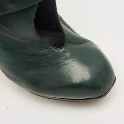 Pre Owned Chloe Green Leather Booties Size 37
