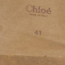 Pre Owned Chloe White Fabric Woody Flat Slides Size 41