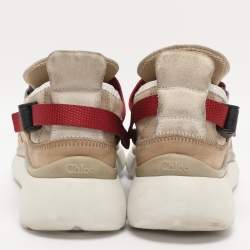 Pre Owned Chloe Multicolor Suede and Fabric Sonnie Slip On Sneakers Size 37
