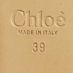 Pre Owned Chloe Cream Leather Charms Ballet Flats Size 39