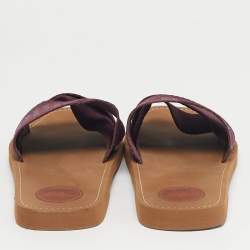 مملوكة مسبقًا صندل سلايد فلات كلوي وودي دانتيل وحافة جلد أسود مقاس 39