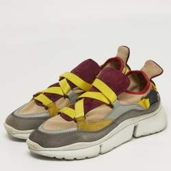 مملوكة مسبقًا حذاء رياضي كلوي سوني سويدي وشبك متعدد الألوان مقاس 35