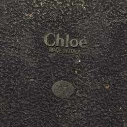 Pre Owned Chloe Size 41 Gold Leather Crisscross Flat Slides