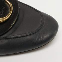 Pre Owned حذاء لوفرز كلوي جلد بني بالشعار حرف سي مقاس 37