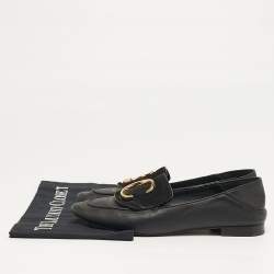 Pre Owned حذاء لوفرز كلوي جلد بني بالشعار حرف سي مقاس 37