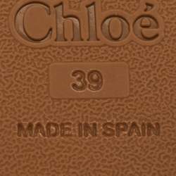 Pre Owned صندل كلوى ريبيكا جينز أزرق كحلي مطرز مقاس 39