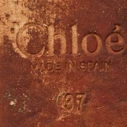 مملوكة مسبقًا صندل كلوي سير كاحل نعل روكي إسبادريل سويدي لورين متعرج بني فاتح مقاس 40