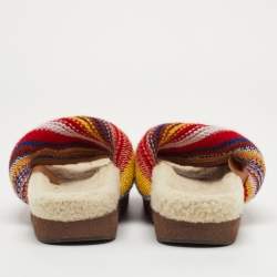 مملوكة مسبقًا صندل كلو منصات من الصوف قصة ويفي متعدد الألوان مقاس 39