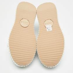 Pre Owned حذاء رياضي كلوي ناما قماش محبوك ورمادي سويتي بعنق منخفض مقاس 39