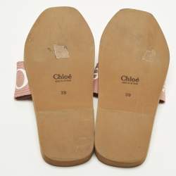 مملوكة مسبقًا صندل مسطح قماش زهري كلوي وودي مقاس 39