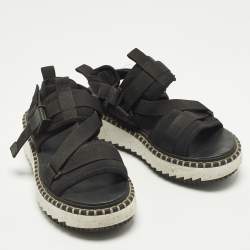 Pre Owned Chloe Lilli Size 39 Black Fabric and Nylon Platform Sandals