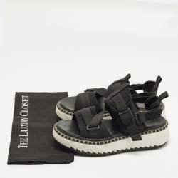 Pre Owned Chloe Lilli Size 39 Black Fabric and Nylon Platform Sandals