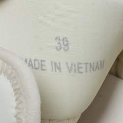 Pre Owned Chloe Lilli Size 39 White Fabric Platform Slingback Sandals